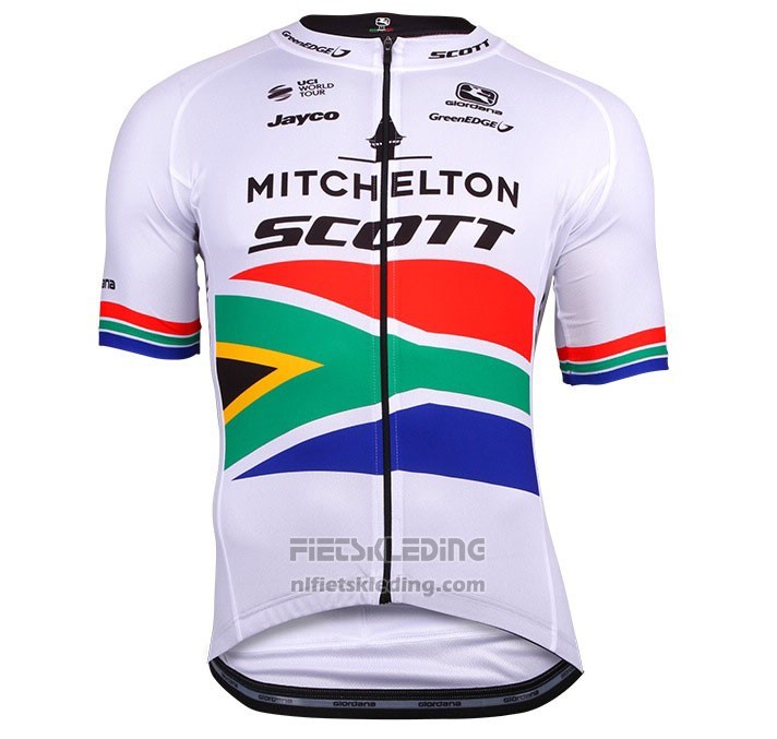 2018 Fietskleding Mitchelton Scott Kampioen Zuid-afrika Korte Mouwen en Koersbroek